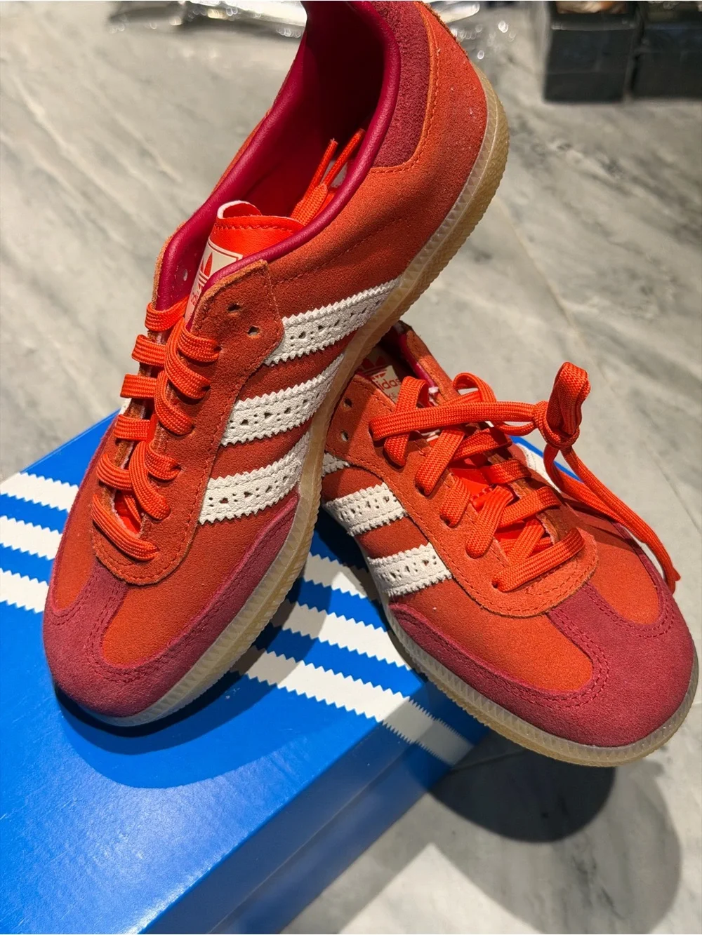 adidas Samba Sneakers in Red and Orange